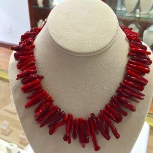 Genuine Red Coral Branch Necklace